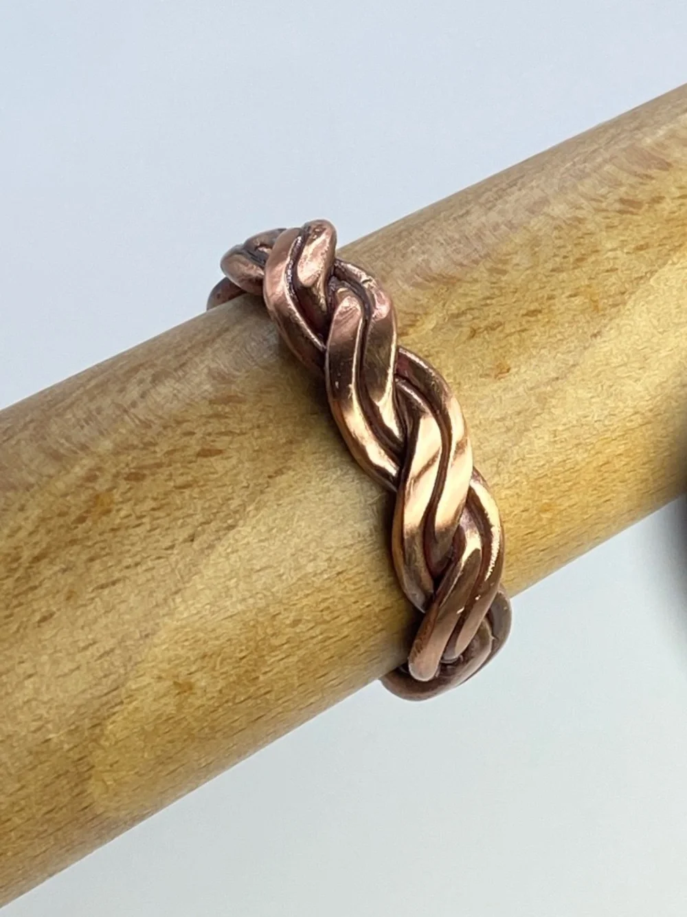 Handcrafted Solid Copper Braided Ring Artisan Woven Band Jewelry Size 10 OOAK